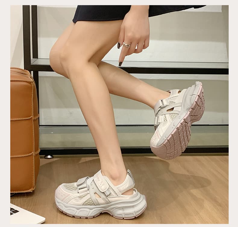 スポーツサンダル 厚底メッシュアスレチックサンダル