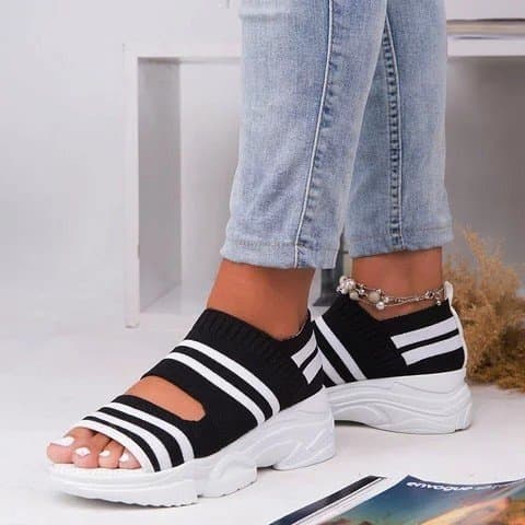 サンダルスポーツ メッシュ編み伸縮サマーサンダル